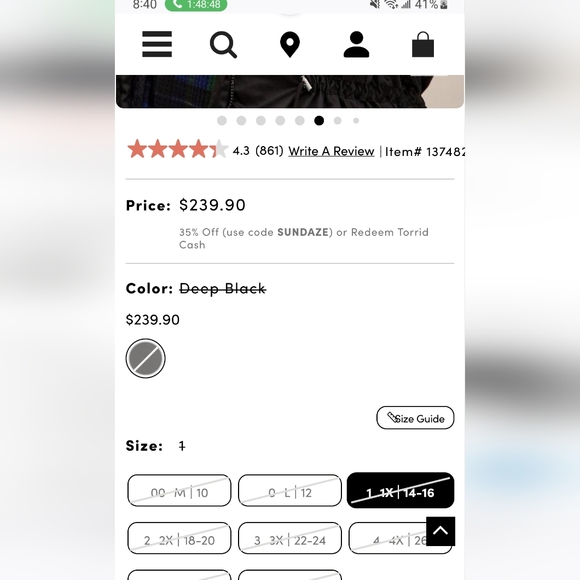 Torrid 3 in 1 Nylon Black Parka in Size 1 - Picture 9 of 9